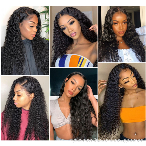 Wholesale Kinky Jerry Deep Curly Front Lace Human Hair Wig Natural Long Raw Brazilian Hair Full Front Lace Wig For Women